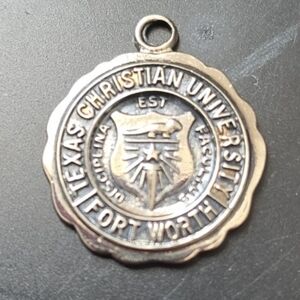 Texas Christian University Horned Lizard Graduation Charm Pendant Vtg 60s TCU